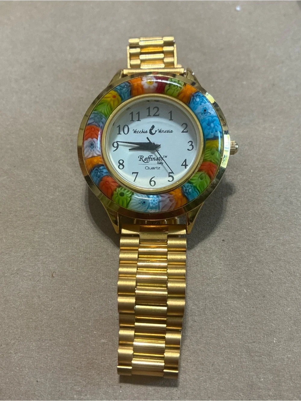 Vecchia Venezia Raffinato Multicolor Floral Gold-Tone Women's Watch